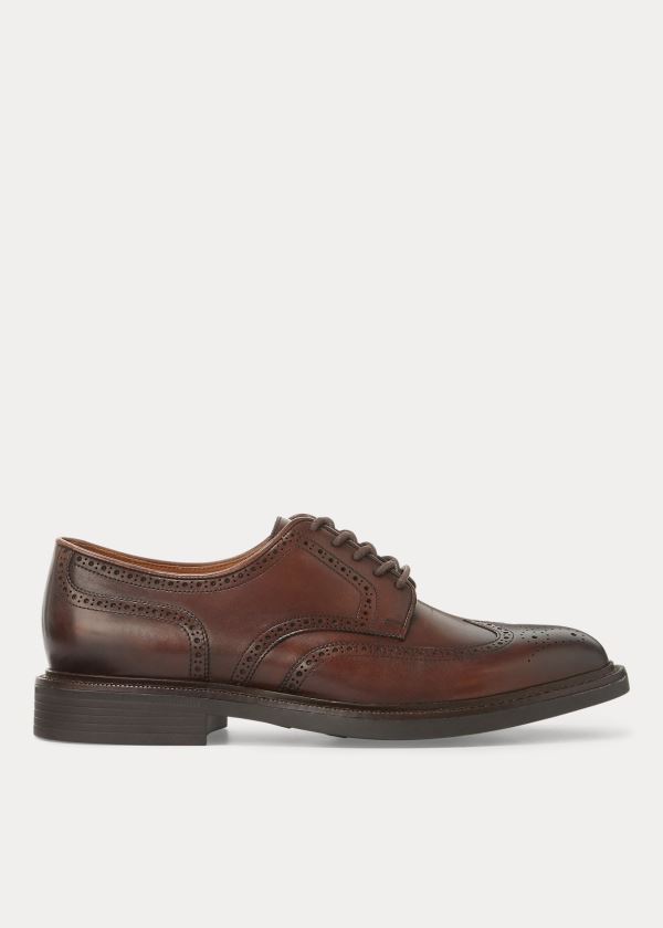 Tenis Polo Ralph Lauren Hombre Marrom - Asher Leather Wingtip - IEAHU3195